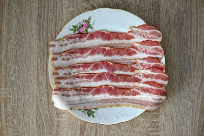 High angle view of bread on table