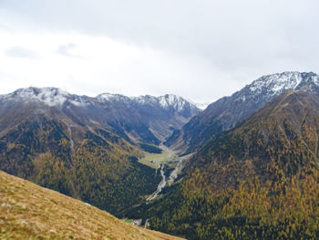 Scenic view of mountains against sky