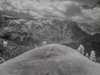 Scenic view of mountains against sky. dolomites, italy.