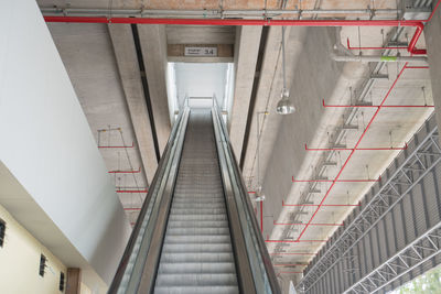 High angle view of escalator at subway station