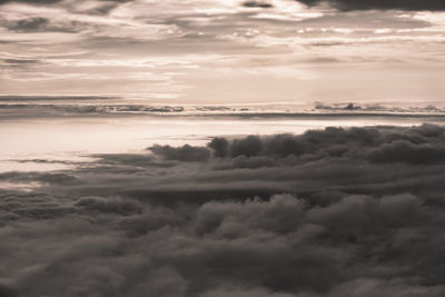 Low angle view of clouds in sky during sunset