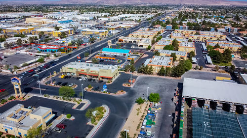 High angle view of city street