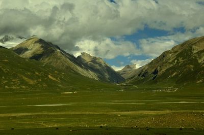 Scenic view of mountains against sky