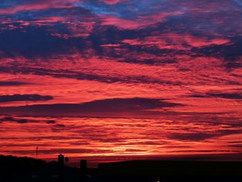 Scenic view of dramatic sky during sunset