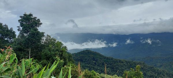 Scenic view of mountains against sky