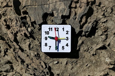 Close-up of clock on wall