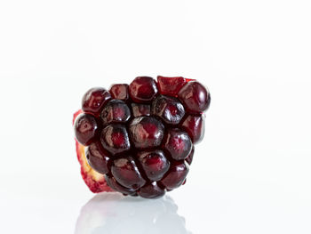 Close-up of strawberry against white background