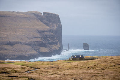 Rocky shores of faroe islands