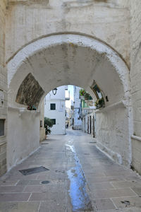 Empty corridor of historic building