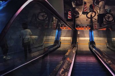 View of subway train