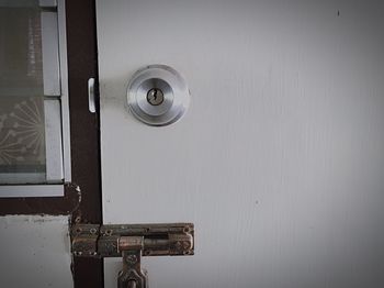 Close-up of metal door