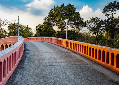 Red bridge in chatuchak park bangkok thailand