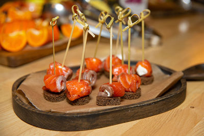 Close-up of dessert in plate on table