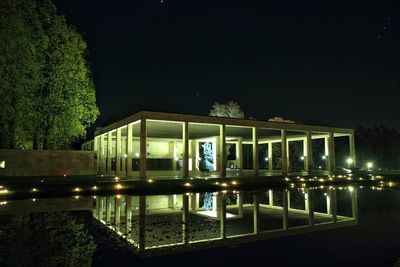 Illuminated built structure at night