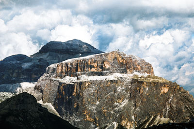 Piz boè mountain peak panorama in unesco dolomite alps, val di fassa dolomite, trentino, italy