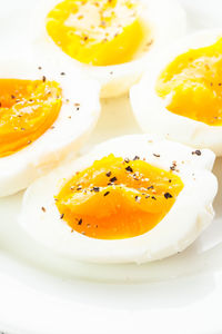 Close-up of breakfast served in plate