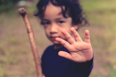 Close-up portrait of boy