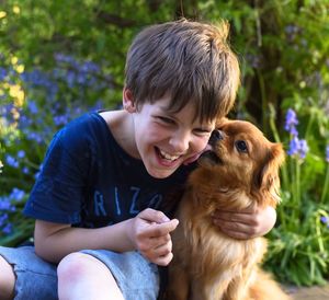 Young woman with dog