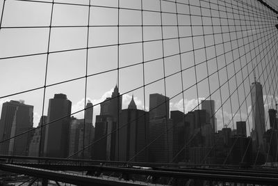 Low angle view of skyscrapers against sky