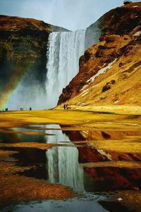 Scenic view of waterfall