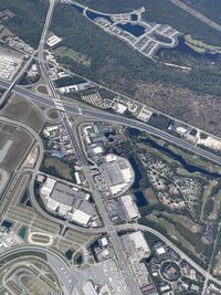 High angle view of aerial view of cityscape