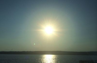 Scenic view of sea against clear sky during sunset