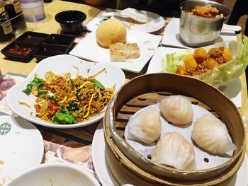 Close-up of served food in plate