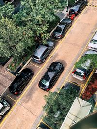 High angle view of traffic on road