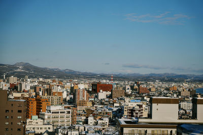 High angle view of townscape against sky