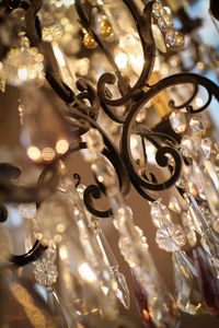 Close-up of crystal chandelier