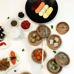 Directly above shot of food in bowl