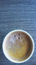 High angle view of coffee on table