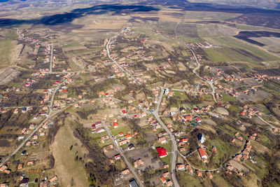 Aerial view of a village, drone shot. transylvania, romania