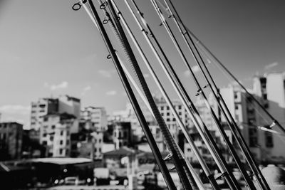 Close-up of sailboat against sky