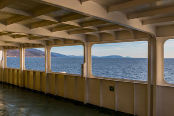 Adriatic sea seen through ferry boat window