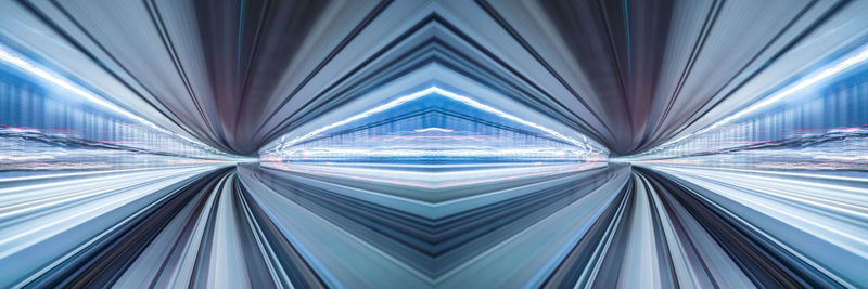 Panoramic view of high speed train