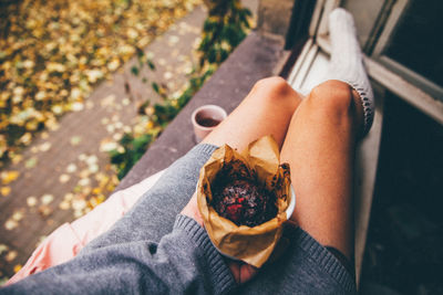 Woman with muffin