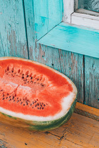 High angle view of fruit on table