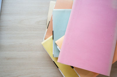 Close-up of books on table