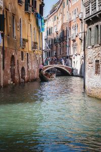 Bridge over canal in city