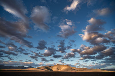 Scenic view of landscape against sky during sunset