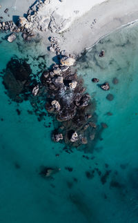 High angle view of swimming pool in sea