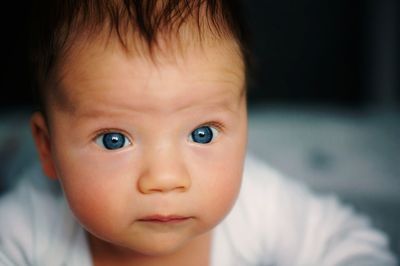 Close-up portrait of cute baby boy