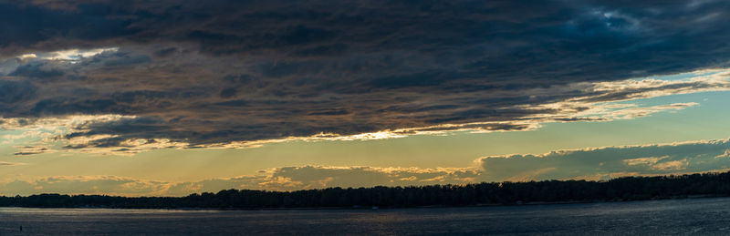 Scenic view of dramatic sky over sea