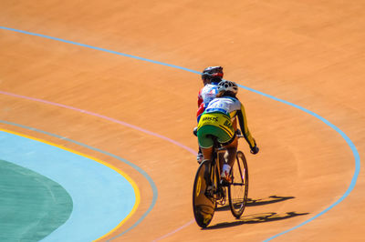 Man riding bicycle