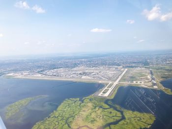 Aerial view of landscape against sky
