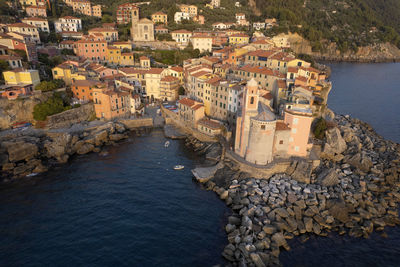 Aerial photographic documentation of the ligurian village of tellaro