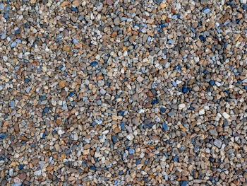 High angle view of stones on beach