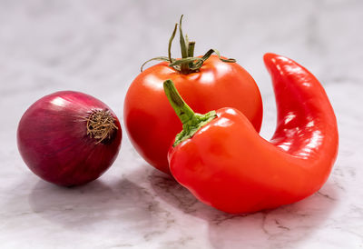 Close-up of tomatoes on table