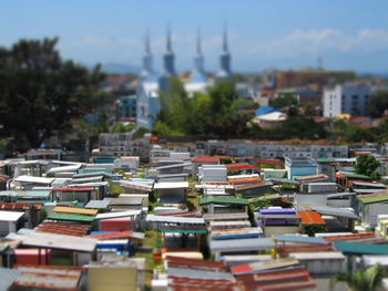 Tilt-shift image of cityscape